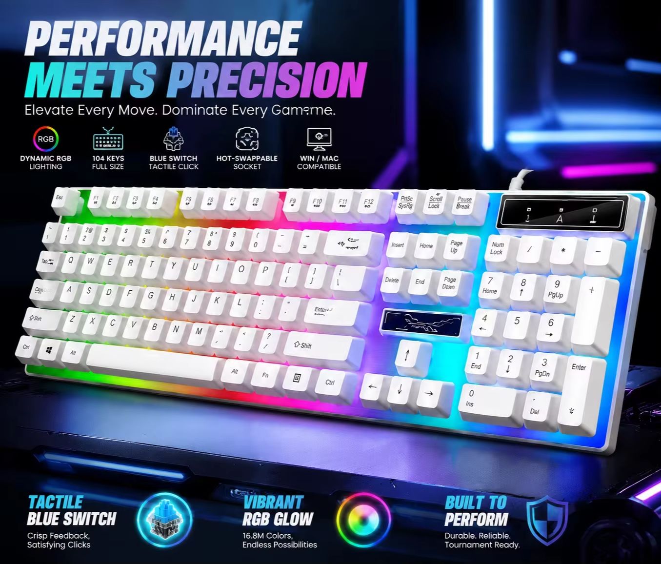 Pc Gaming Fullset - RGB Backlit 104Keys Full-Size Mechanical Wired