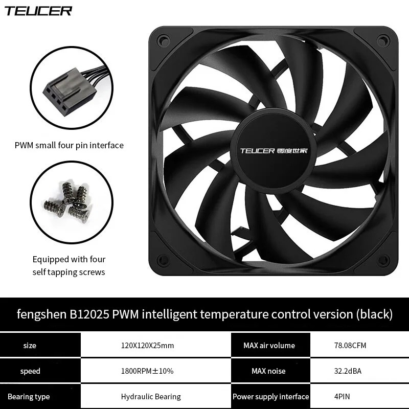 Teucer 12cm Chassis Fan PWM Co - Pc Water Cooling review and price